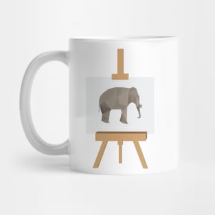 Geometric Elephant on Easel Mug